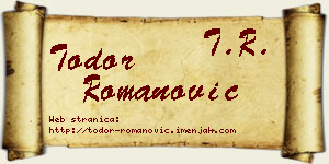 Todor Romanović vizit kartica